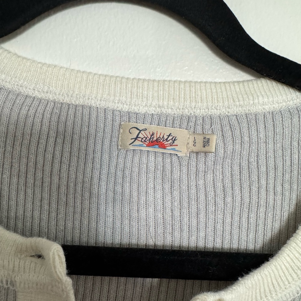 Faherty Cream Button-Up Sweater - image 3